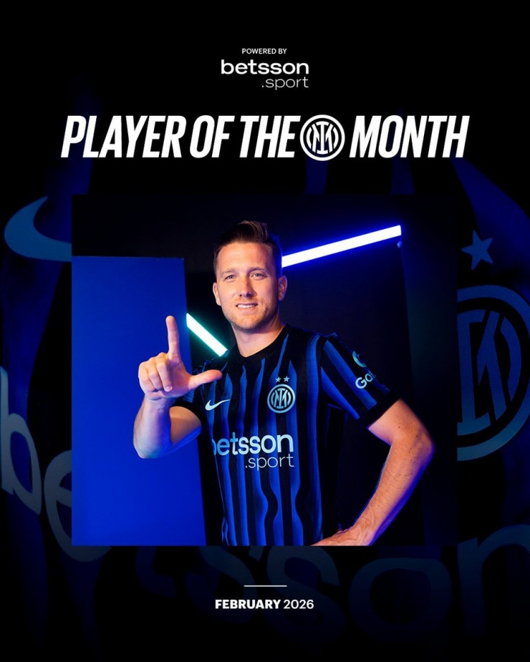 500网彩票网-出战7场打进2球，泽林斯基当选国米2月最佳球员